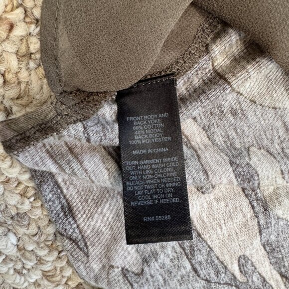 Express Camoflash sleeveless top army sheer Olive Green XS - Picture 6 of 6